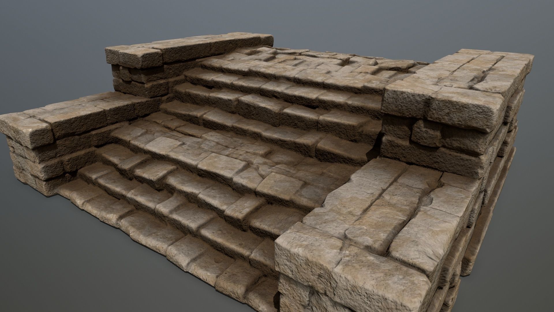 Ruin Stairs Low-poly 3D model_9