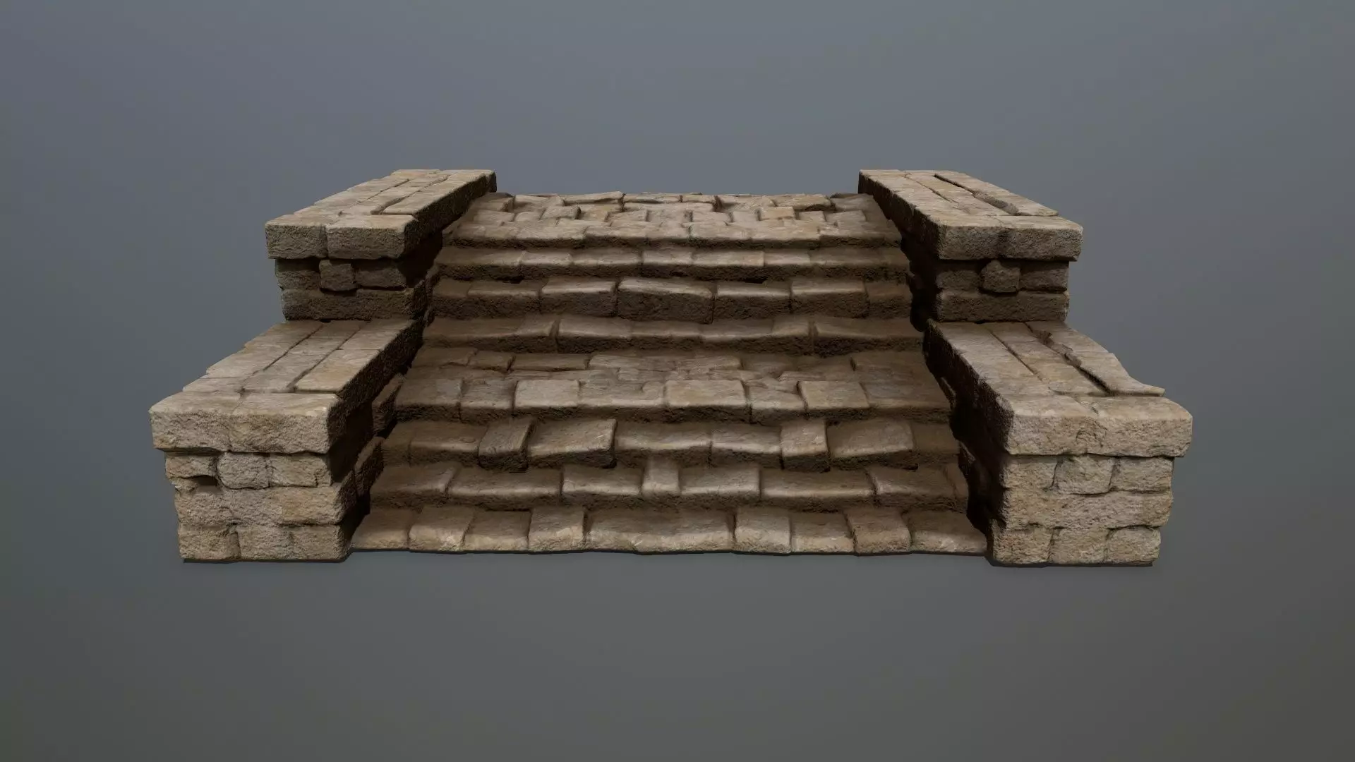Ruin Stairs Low-poly 3D model_0