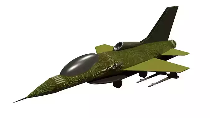 jet Model fighter Low-poly 3D model
