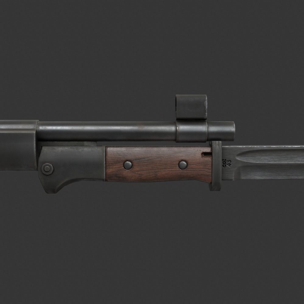 Karabiner 98k Sniper Low-poly 3D model_8