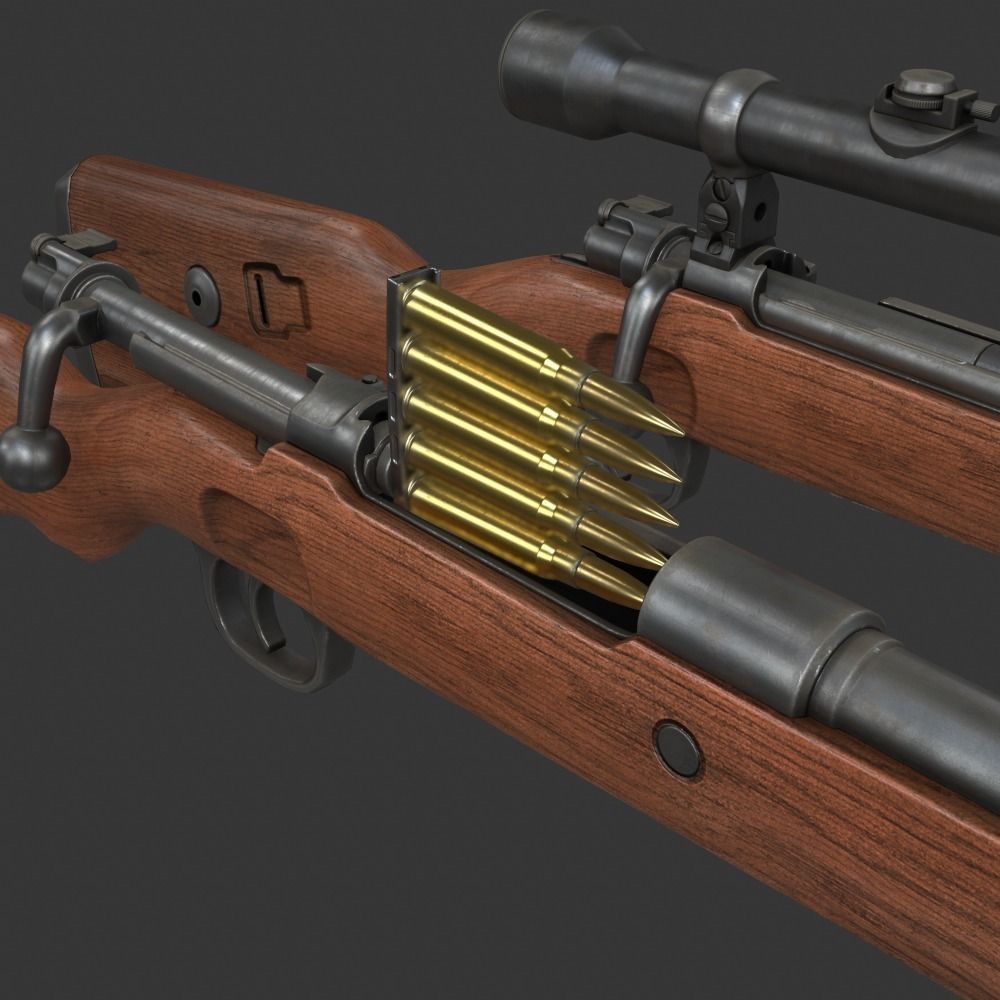 Karabiner 98k Sniper Low-poly 3D model_16