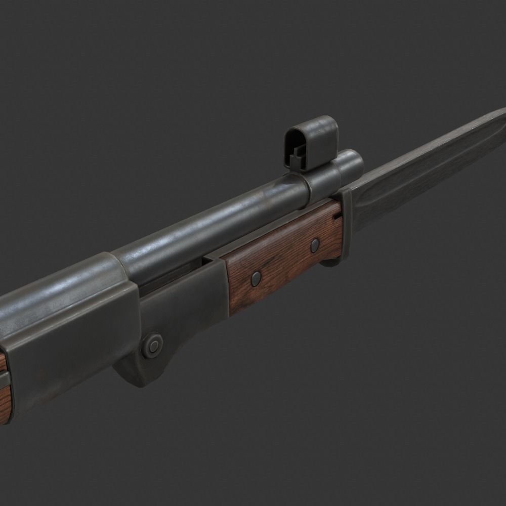 Karabiner 98k Sniper Low-poly 3D model_9