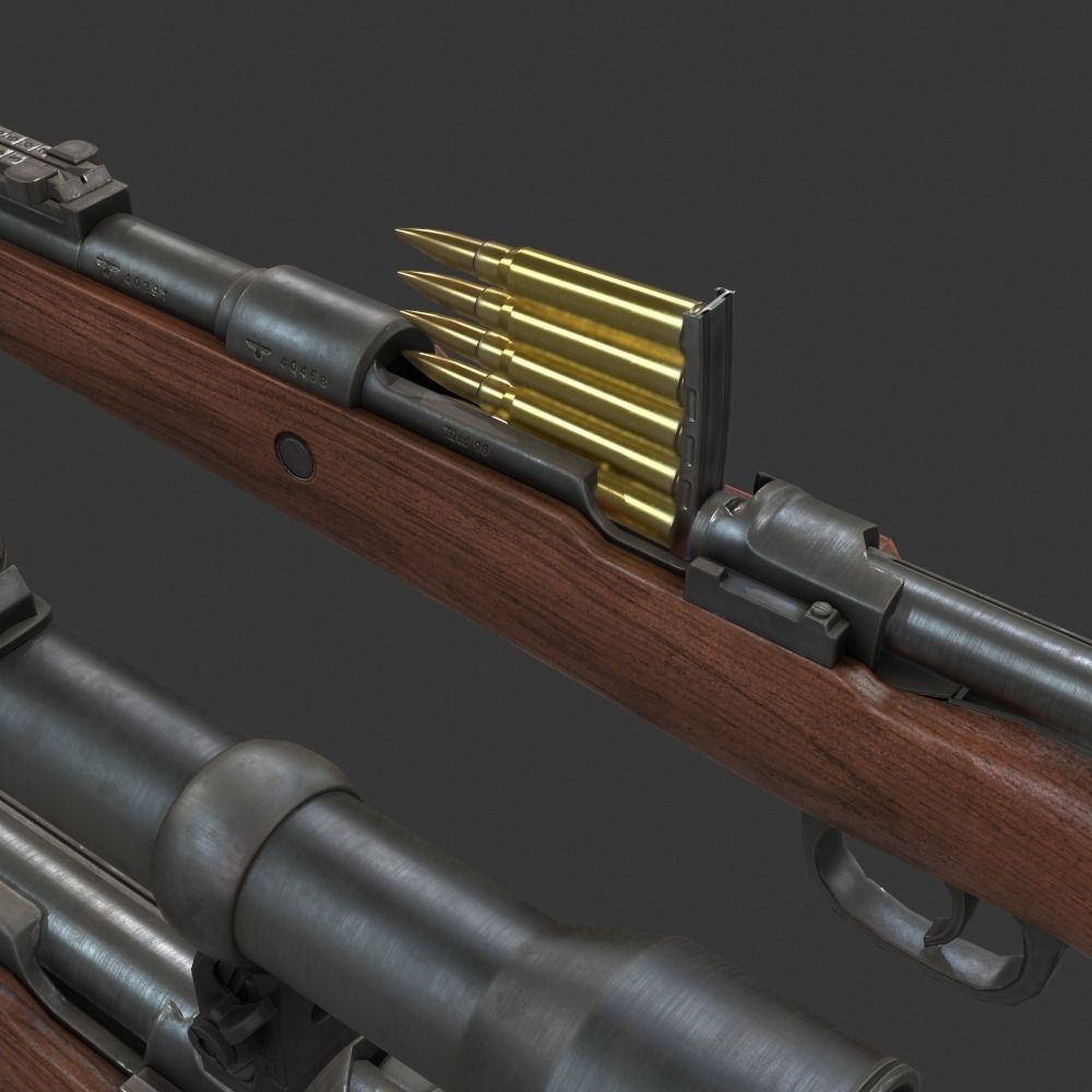Karabiner 98k Sniper Low-poly 3D model_18