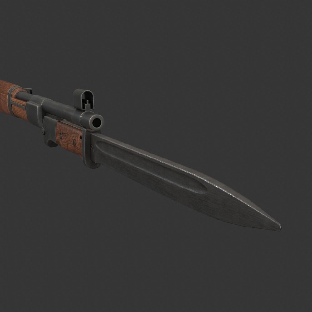 Karabiner 98k Sniper Low-poly 3D model_10