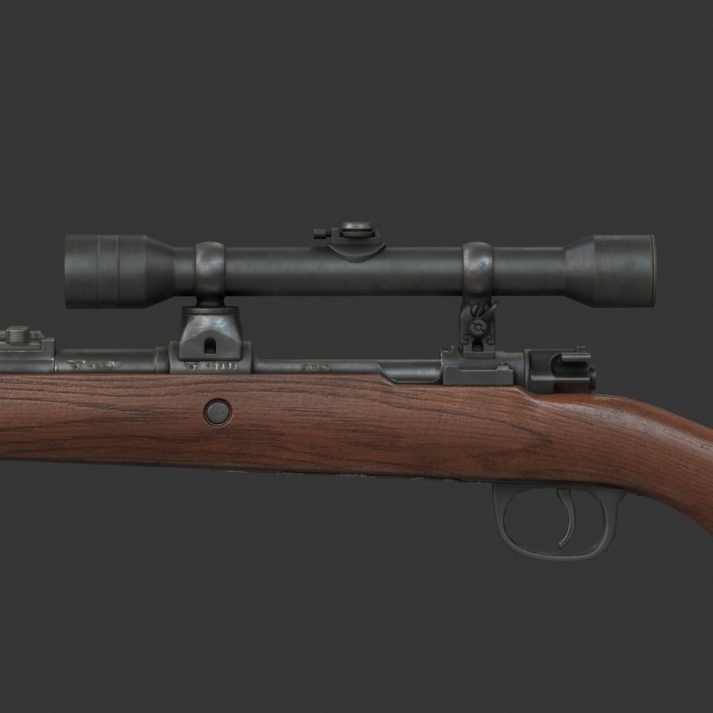Karabiner 98k Sniper Low-poly 3D model_7