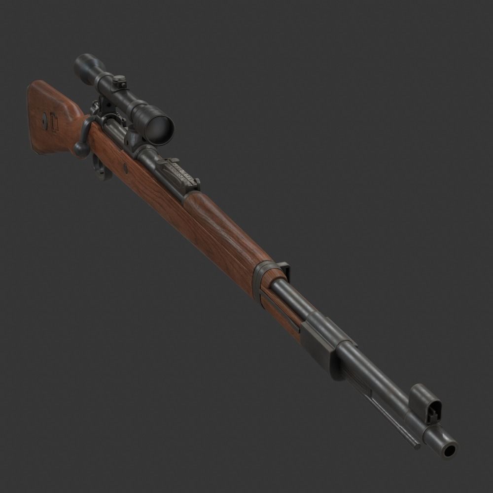 Karabiner 98k Sniper Low-poly 3D model_2