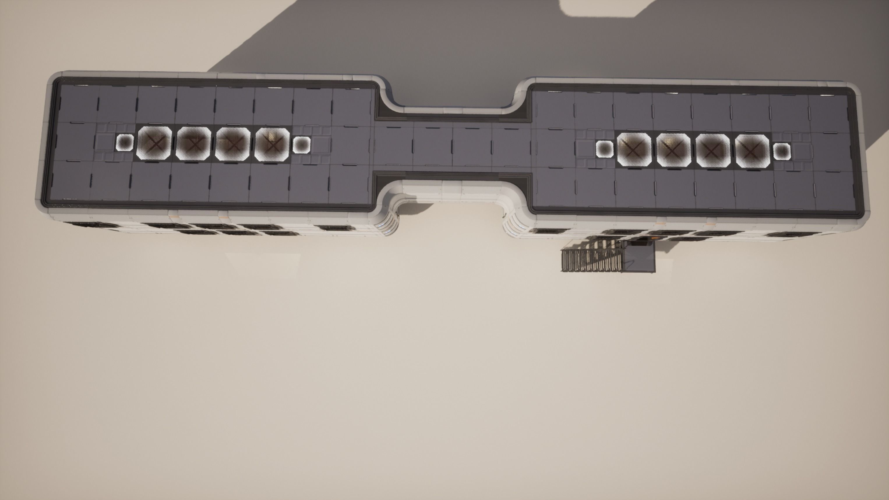 SCIFI modules kitbash Military Base Building Kit Cyberpunk Low-poly 3D model_9