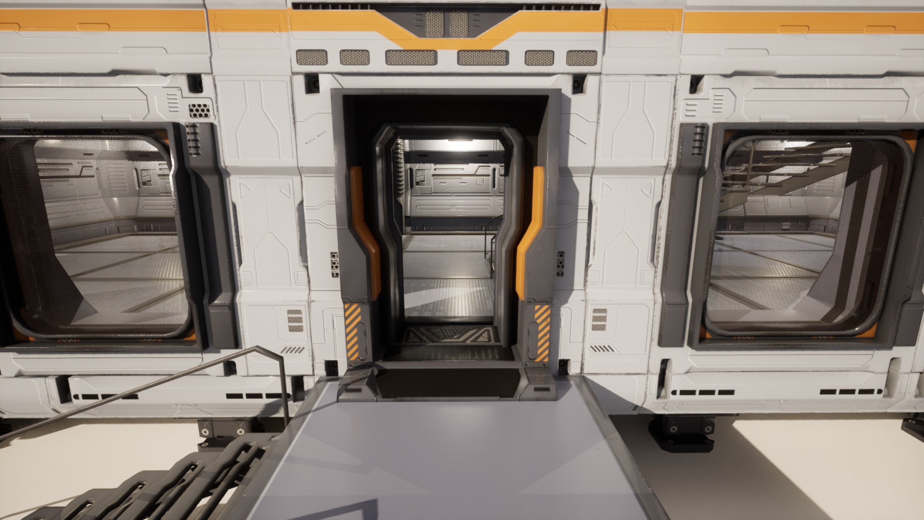 SCIFI modules kitbash Military Base Building Kit Cyberpunk Low-poly 3D model_2