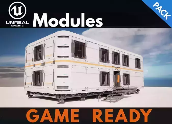 SCIFI modules kitbash Military Base Building Kit Cyberpunk Low-poly 3D model SCIFI modules kitbash Military Base Building Kit Cyberpunk Low-poly 3D model