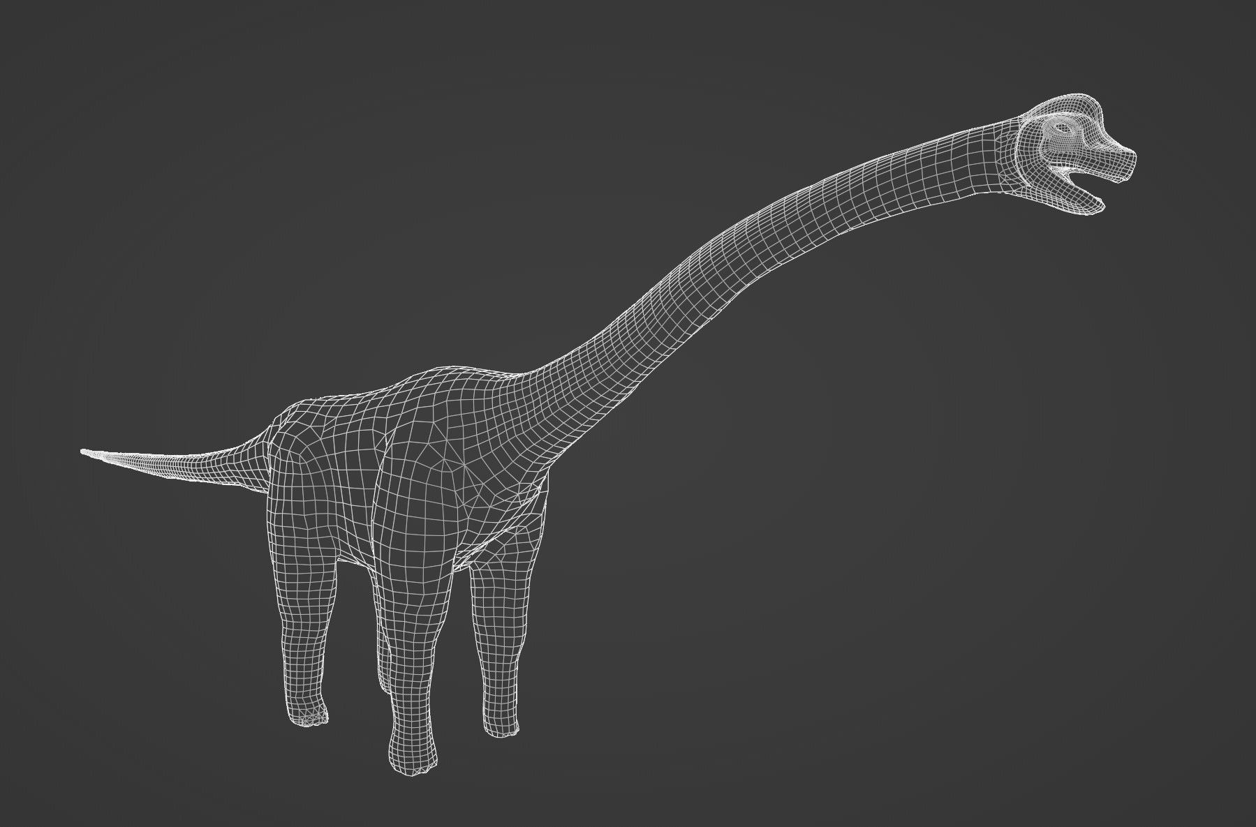 Dinosaur Brachiosaurus Sauropod Low-poly 3D model_16