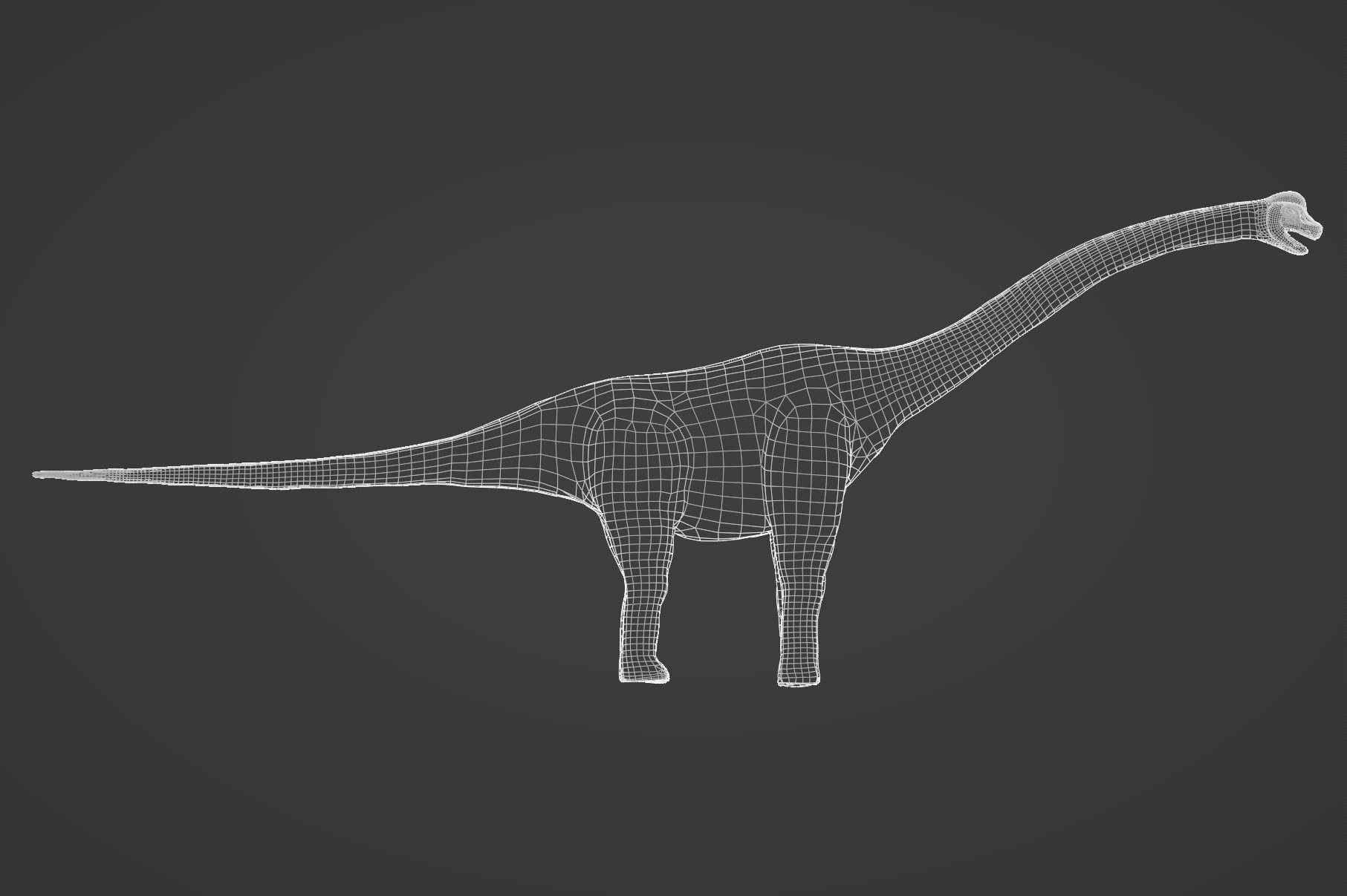 Dinosaur Brachiosaurus Sauropod Low-poly 3D model_14