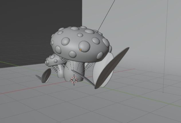 Cute mushroom 3D model_2