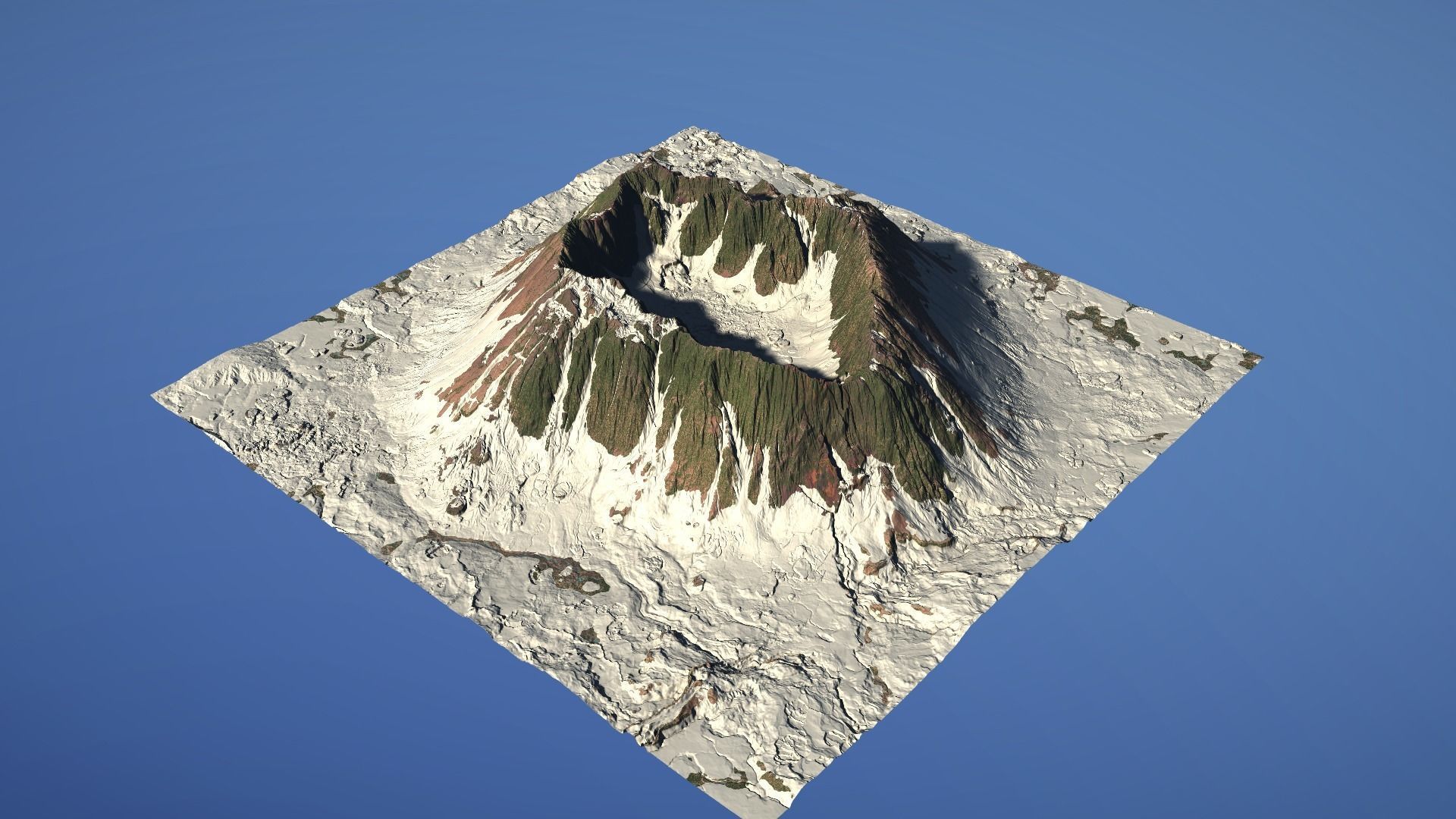 Landscape Environment Volcano Snow 09 Low-poly 3D model_16