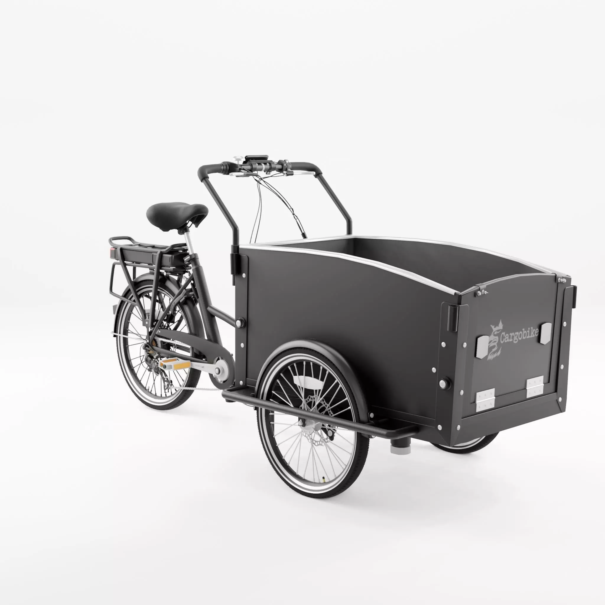 3D Model of Cargobike Classic Dog Low-poly 3D model_0