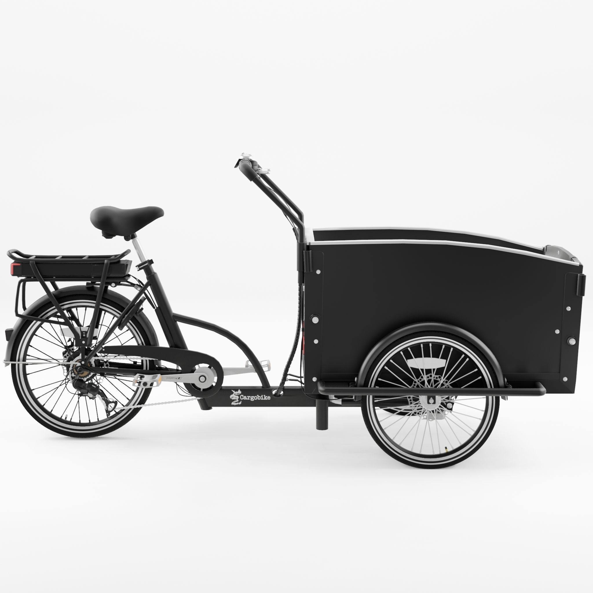 3D Model of Cargobike Classic Dog Low-poly 3D model_1