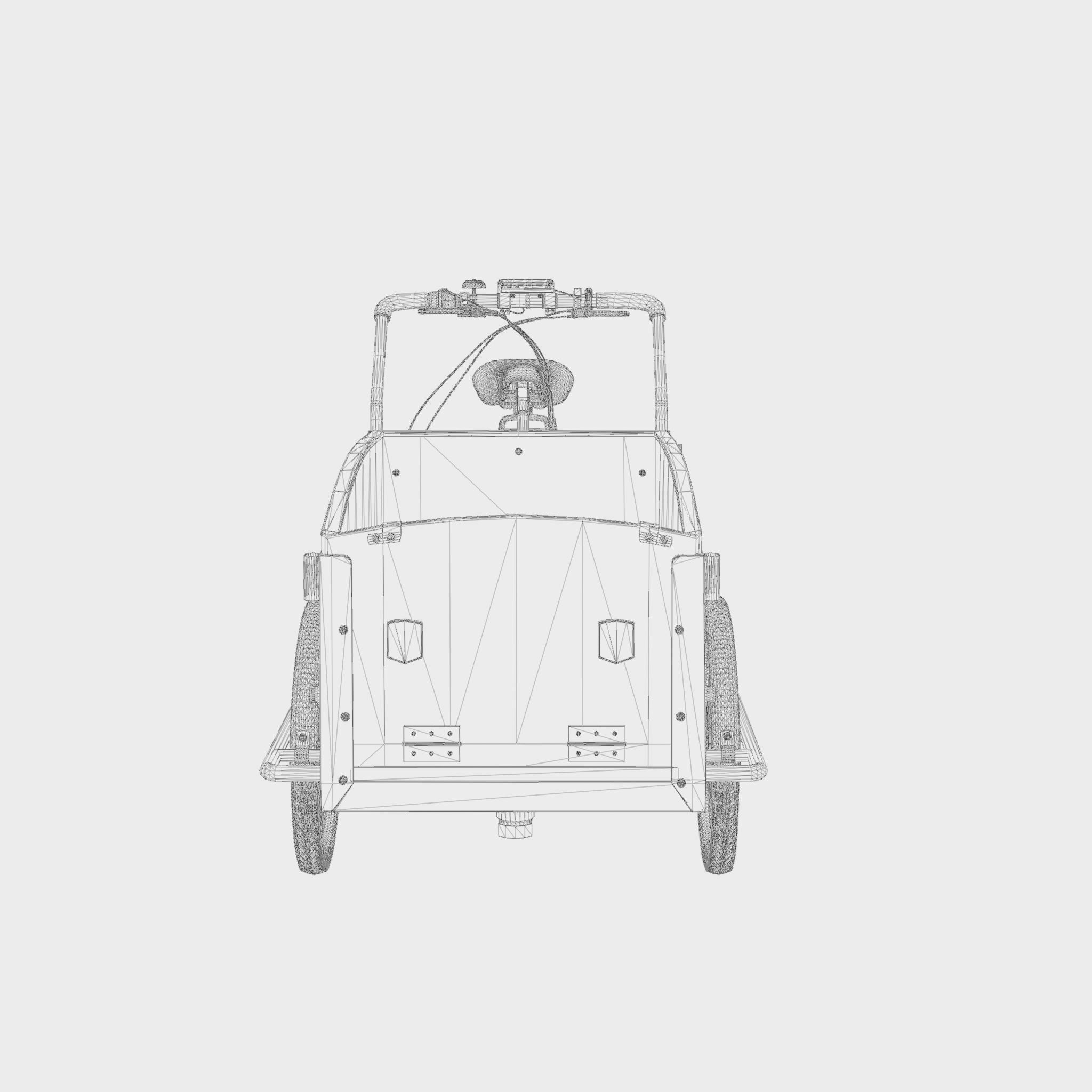 3D Model of Cargobike Classic Dog Low-poly 3D model_4