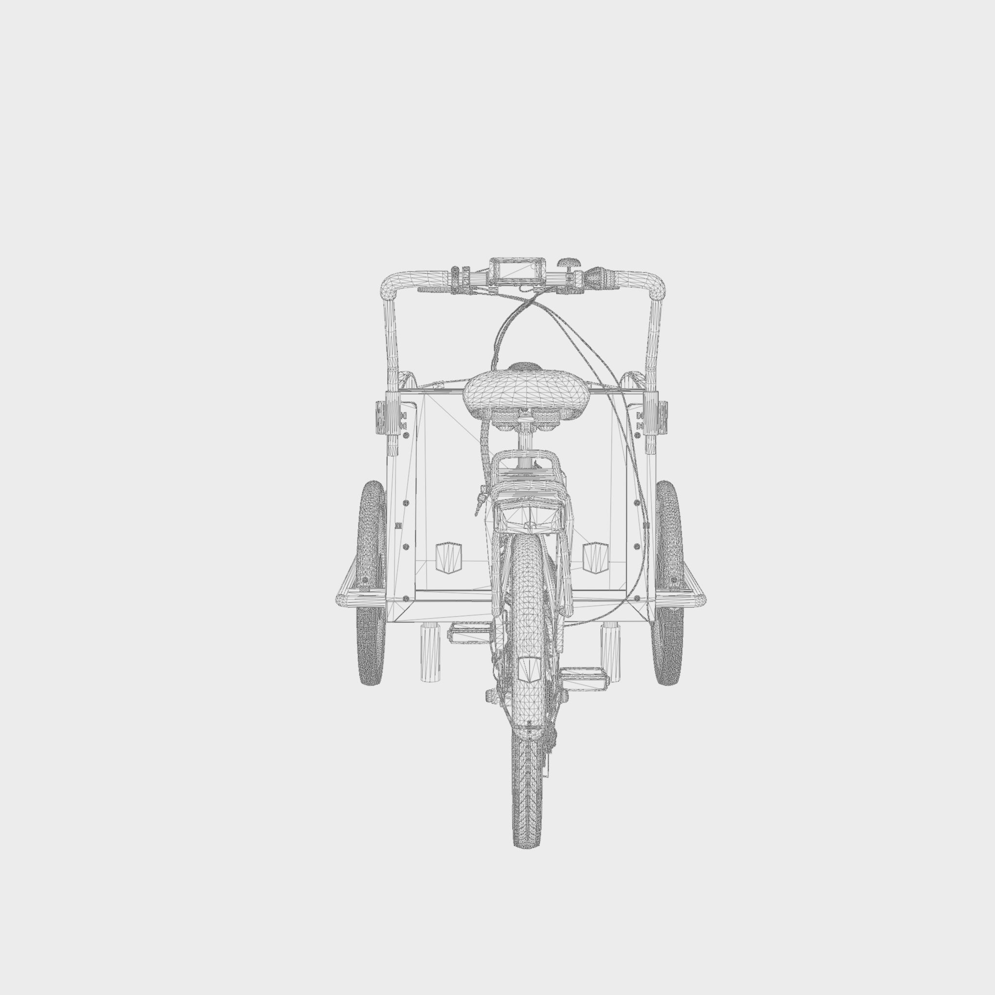 3D Model of Cargobike Classic Dog Low-poly 3D model_7