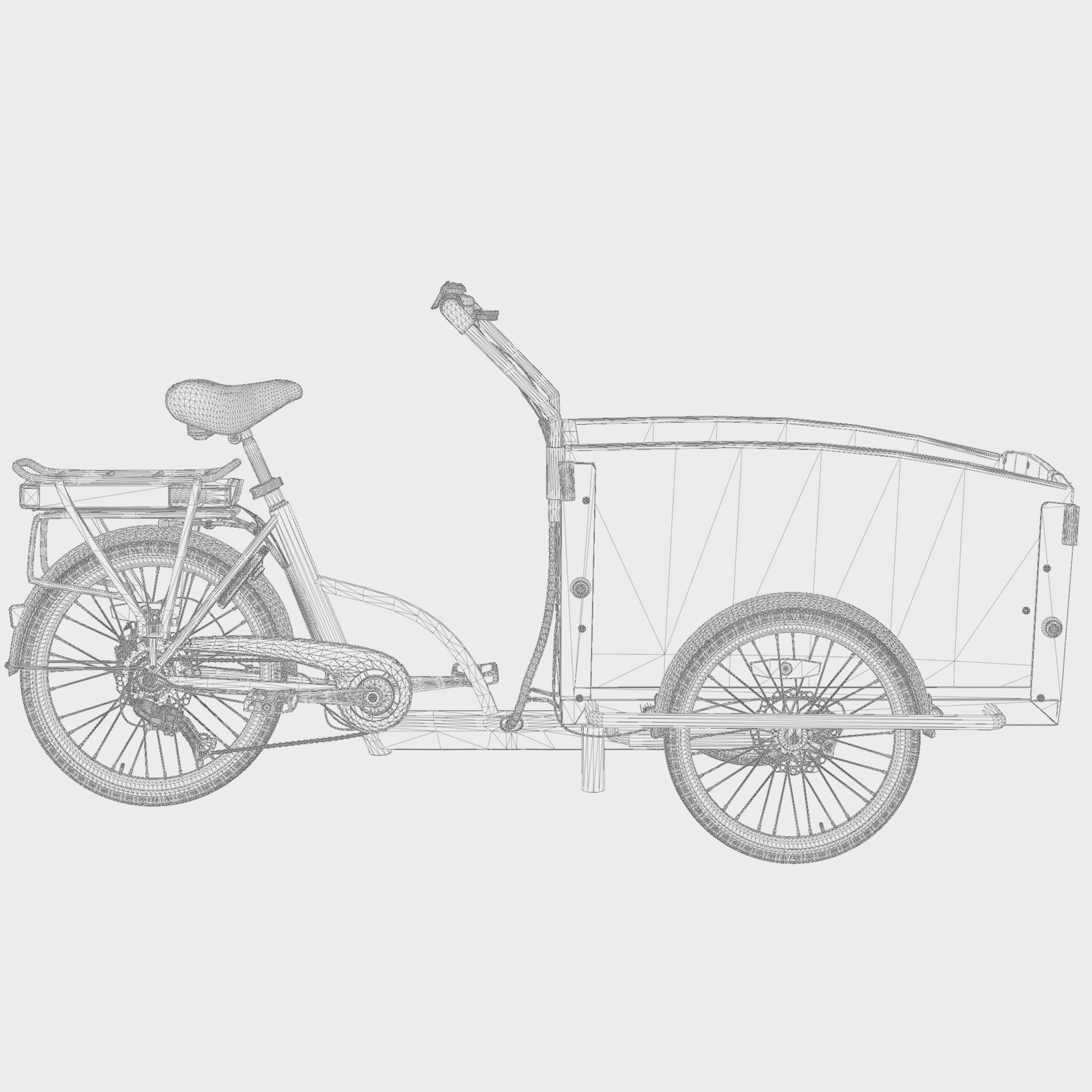 3D Model of Cargobike Classic Dog Low-poly 3D model_6