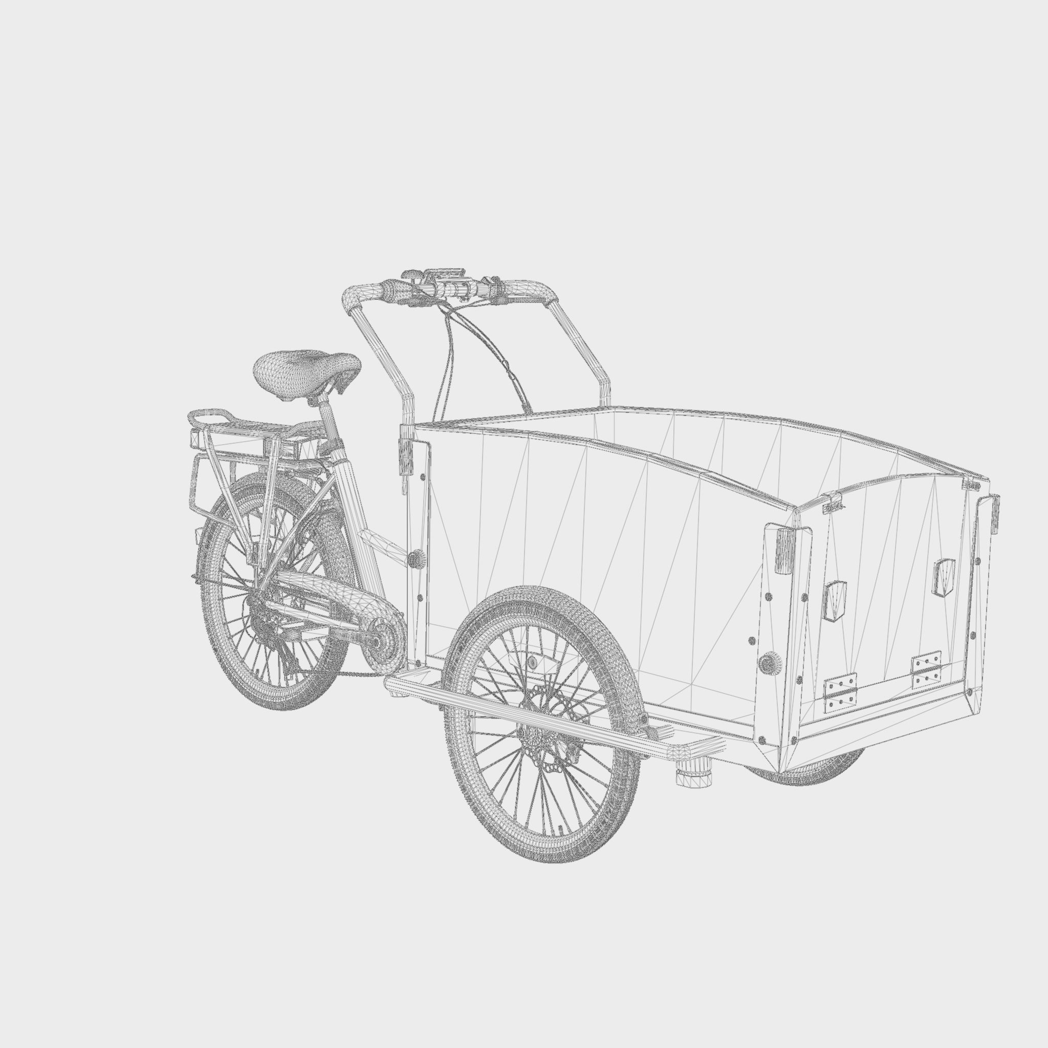 3D Model of Cargobike Classic Dog Low-poly 3D model_5