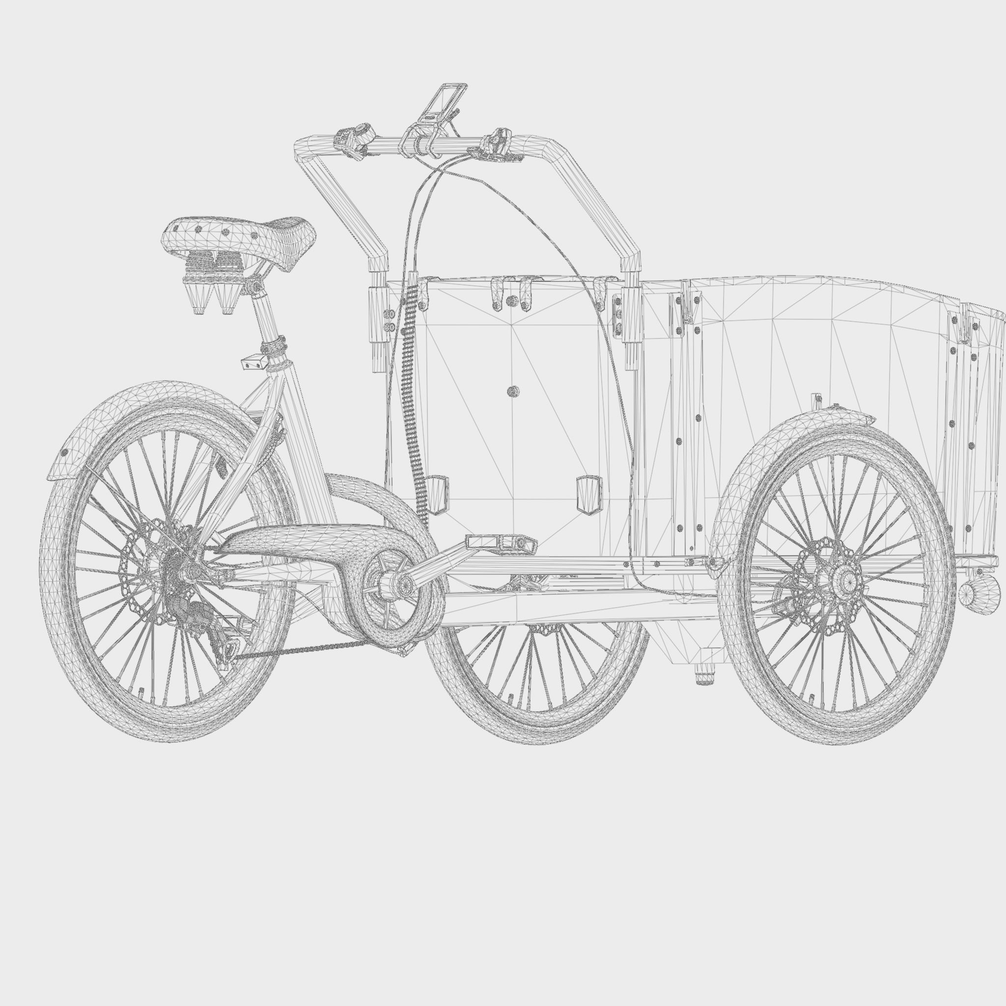 3D Model of Cargobike DeLight Dog Low-poly 3D model_7
