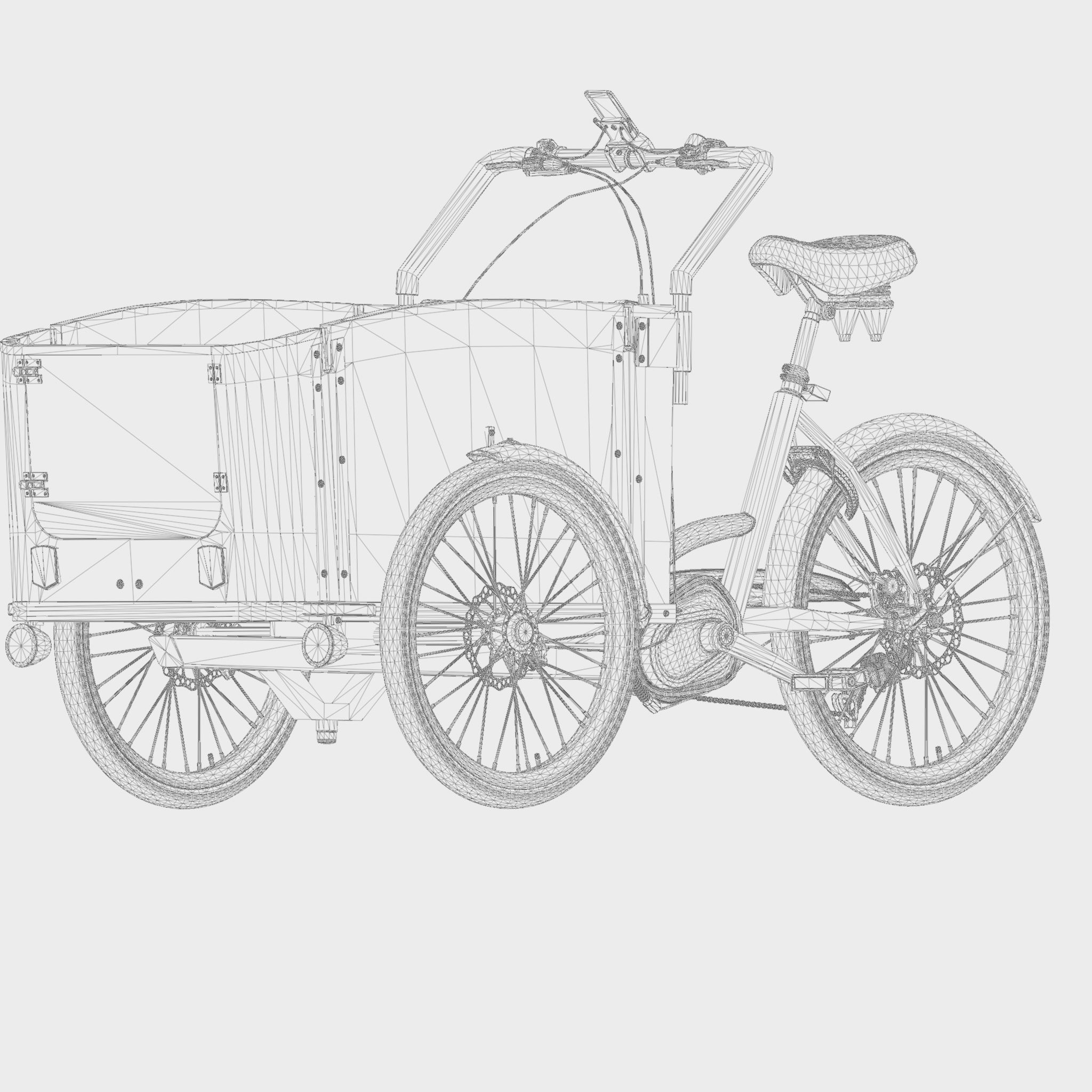 3D Model of Cargobike DeLight Dog Low-poly 3D model_4