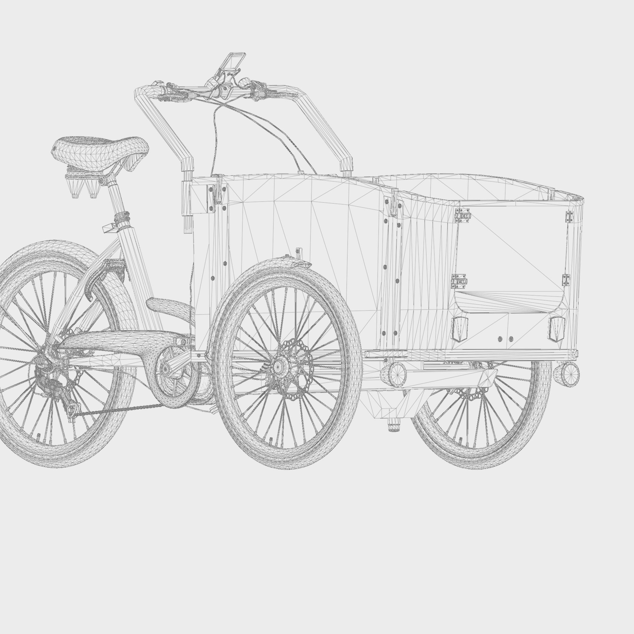 3D Model of Cargobike DeLight Dog Low-poly 3D model_6