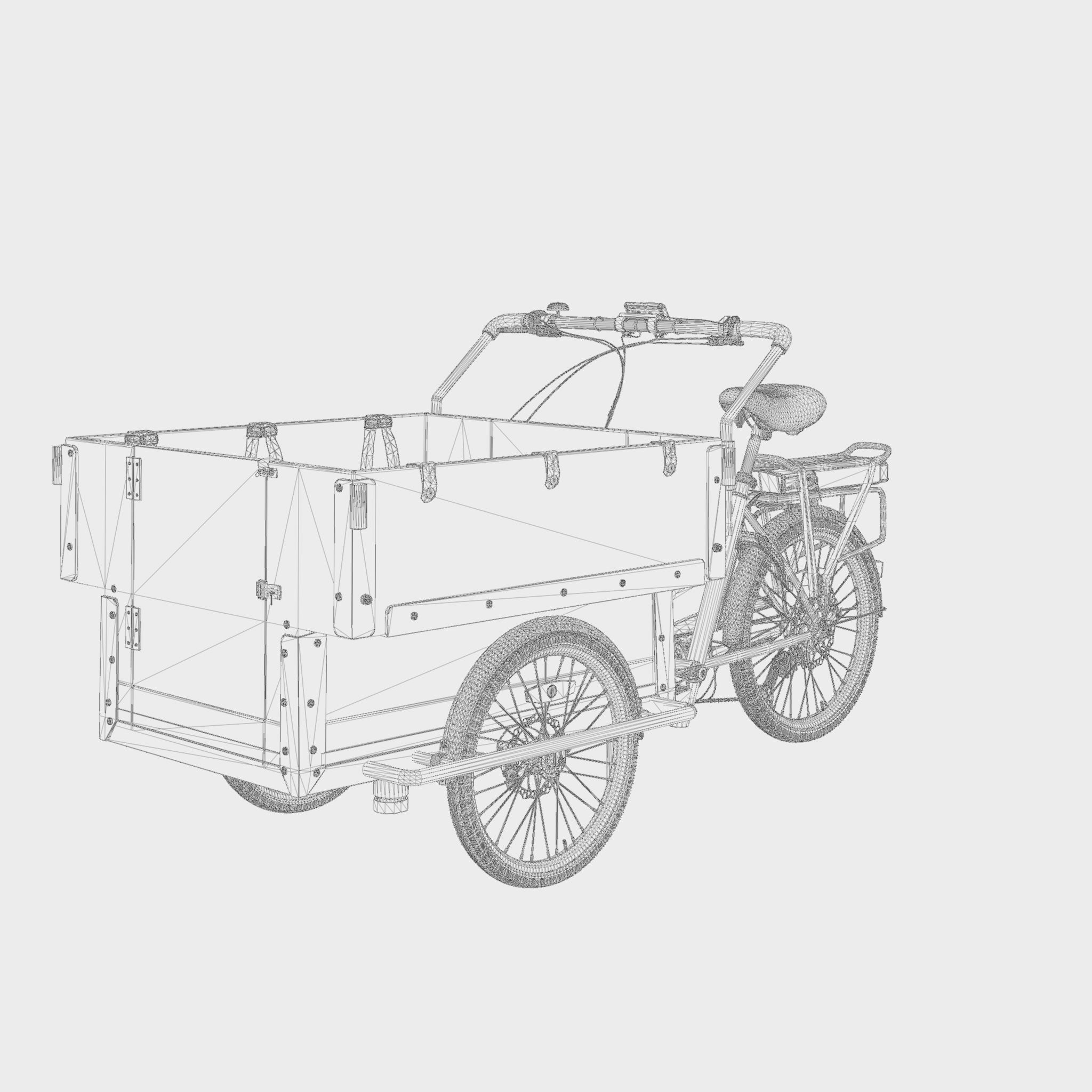 3D Model of Cargobike Kindergarden Low-poly 3D model_5