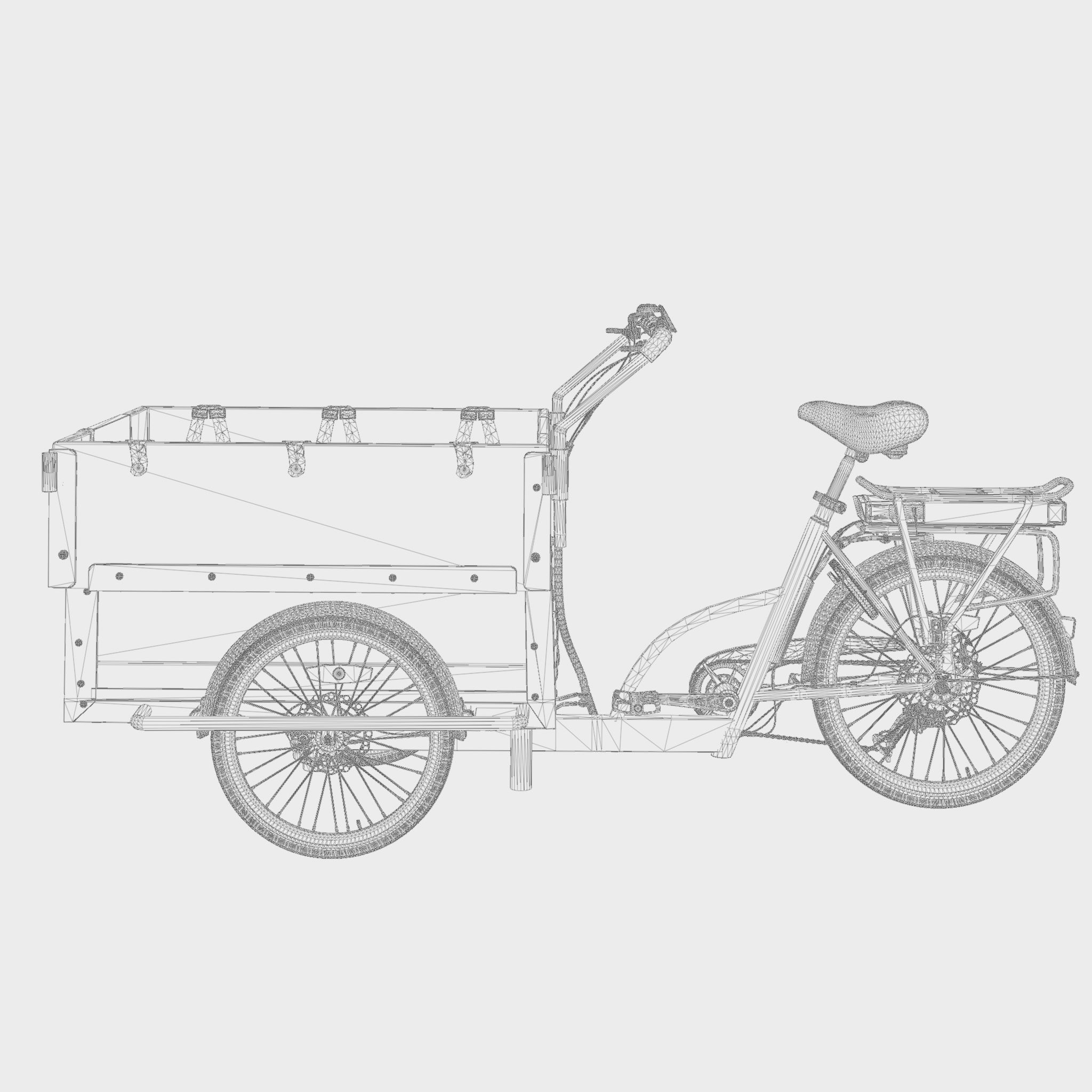 3D Model of Cargobike Kindergarden Low-poly 3D model_4