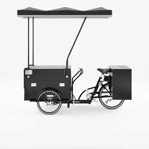 3D Model of Cargobike Cafe Low-poly 3D model