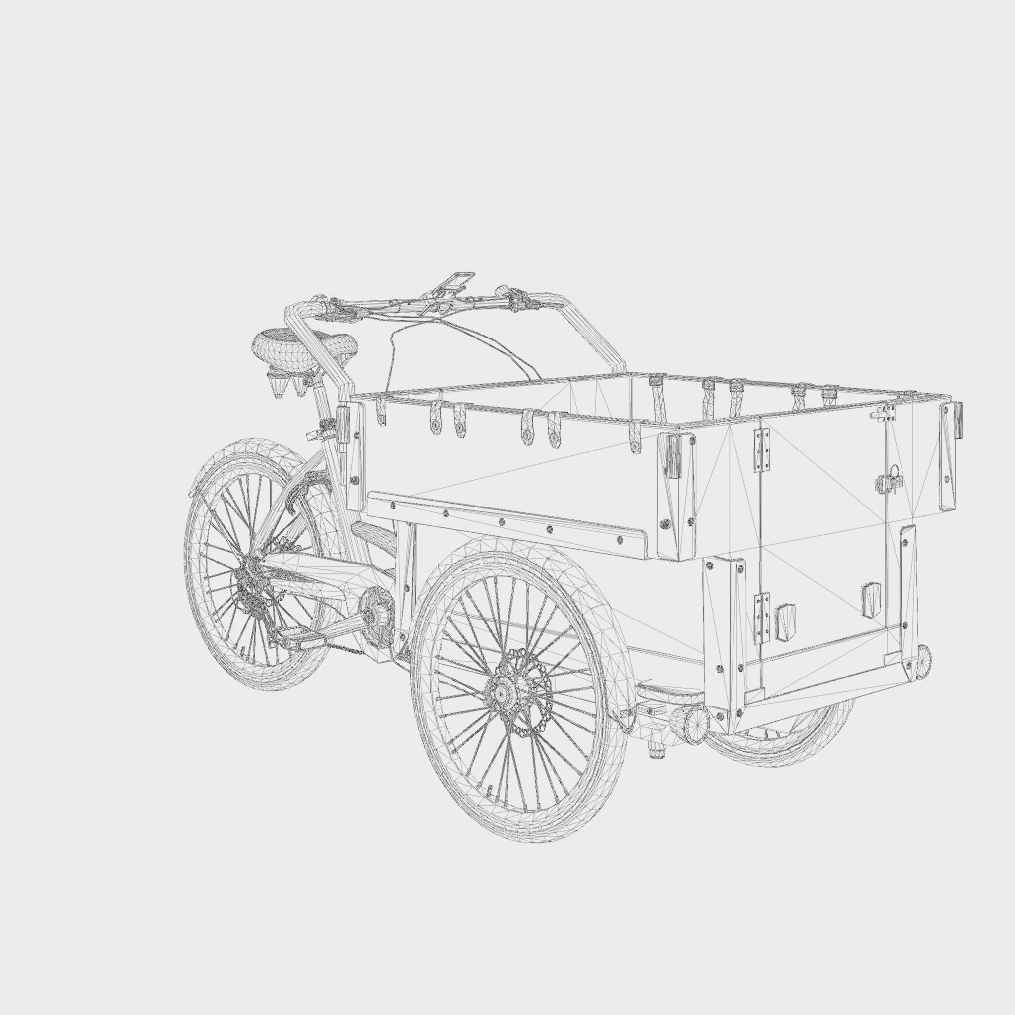 3D Model of Cargobike DeLight Kindergarden Low-poly 3D model_5