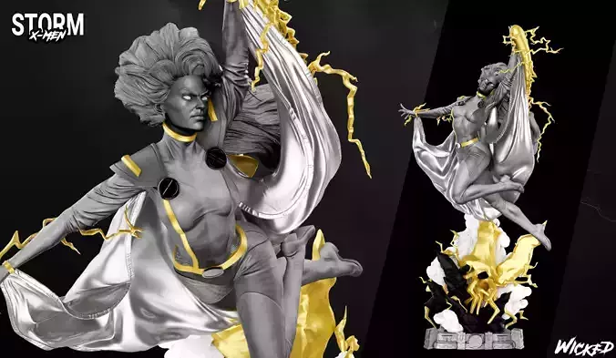 Wicked Marvel Storm Sculpture ready for 3d printing