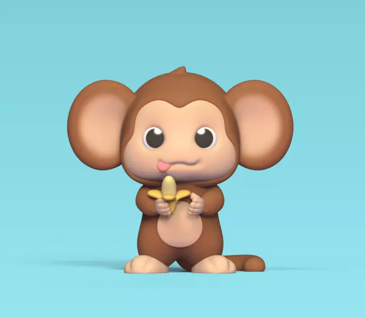 Monkey Banana 3D print model_0