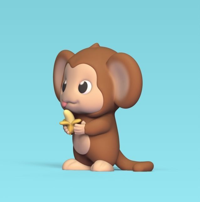 Monkey Banana 3D print model_1