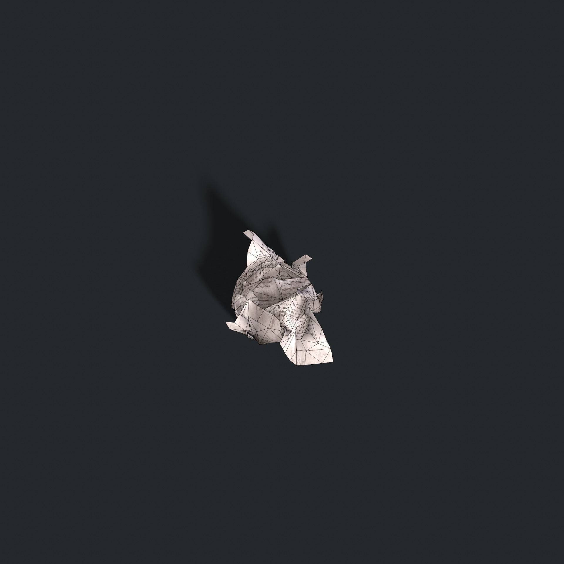 Crumpled paper Low-poly 3D model_18