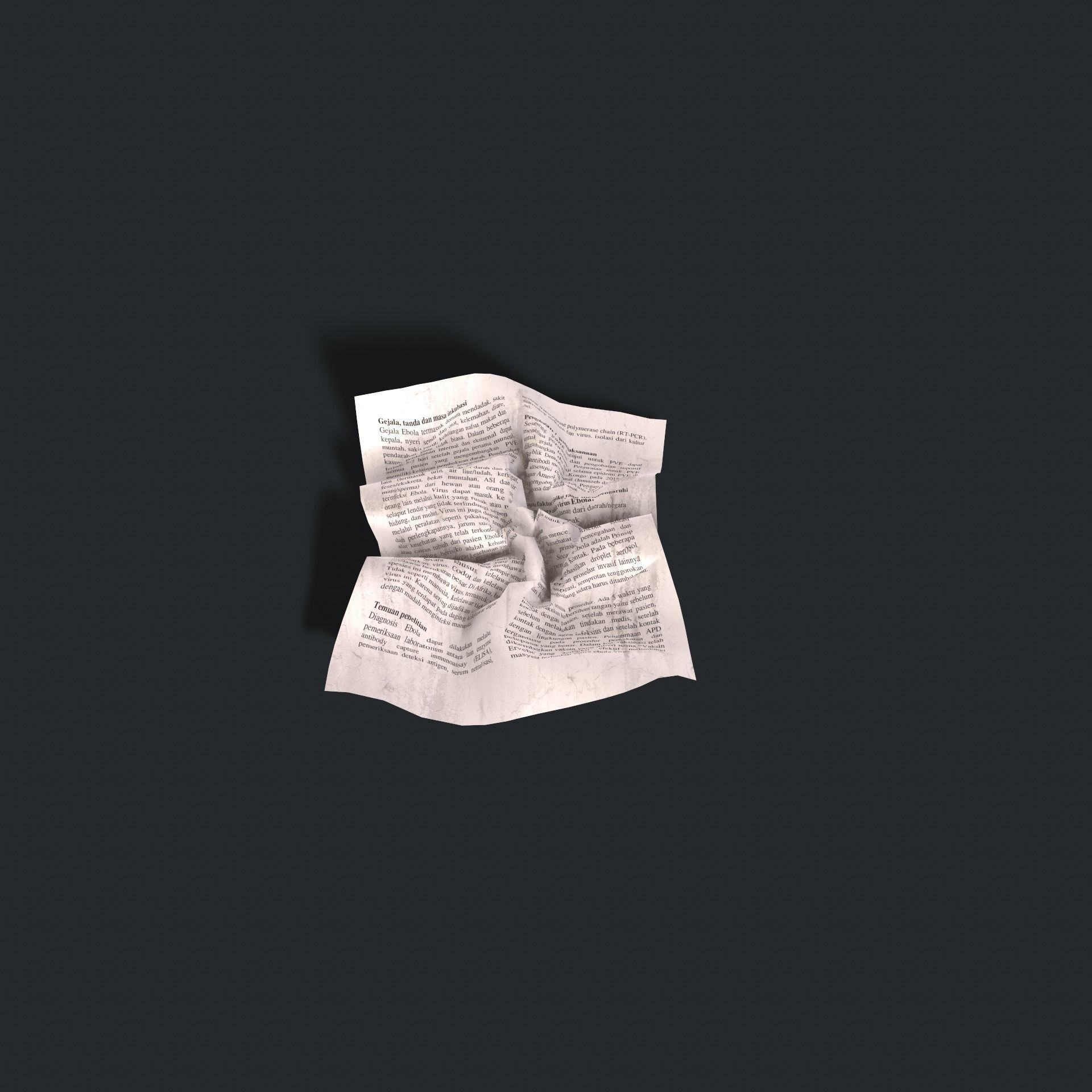 Crumpled paper Low-poly 3D model_11