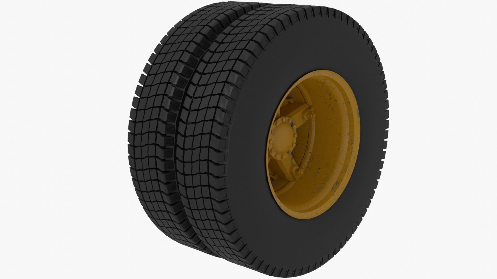 Old truck wheels 3D model_5