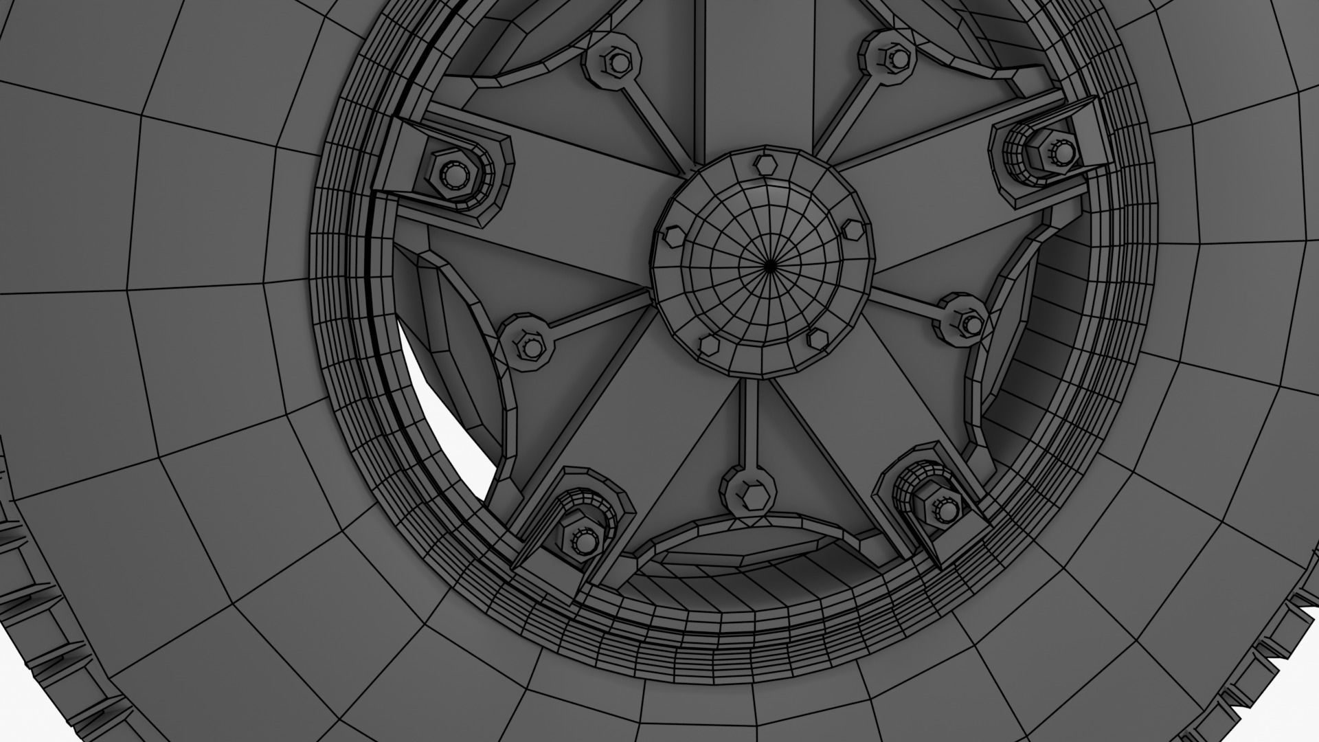 Old truck wheels 3D model_17