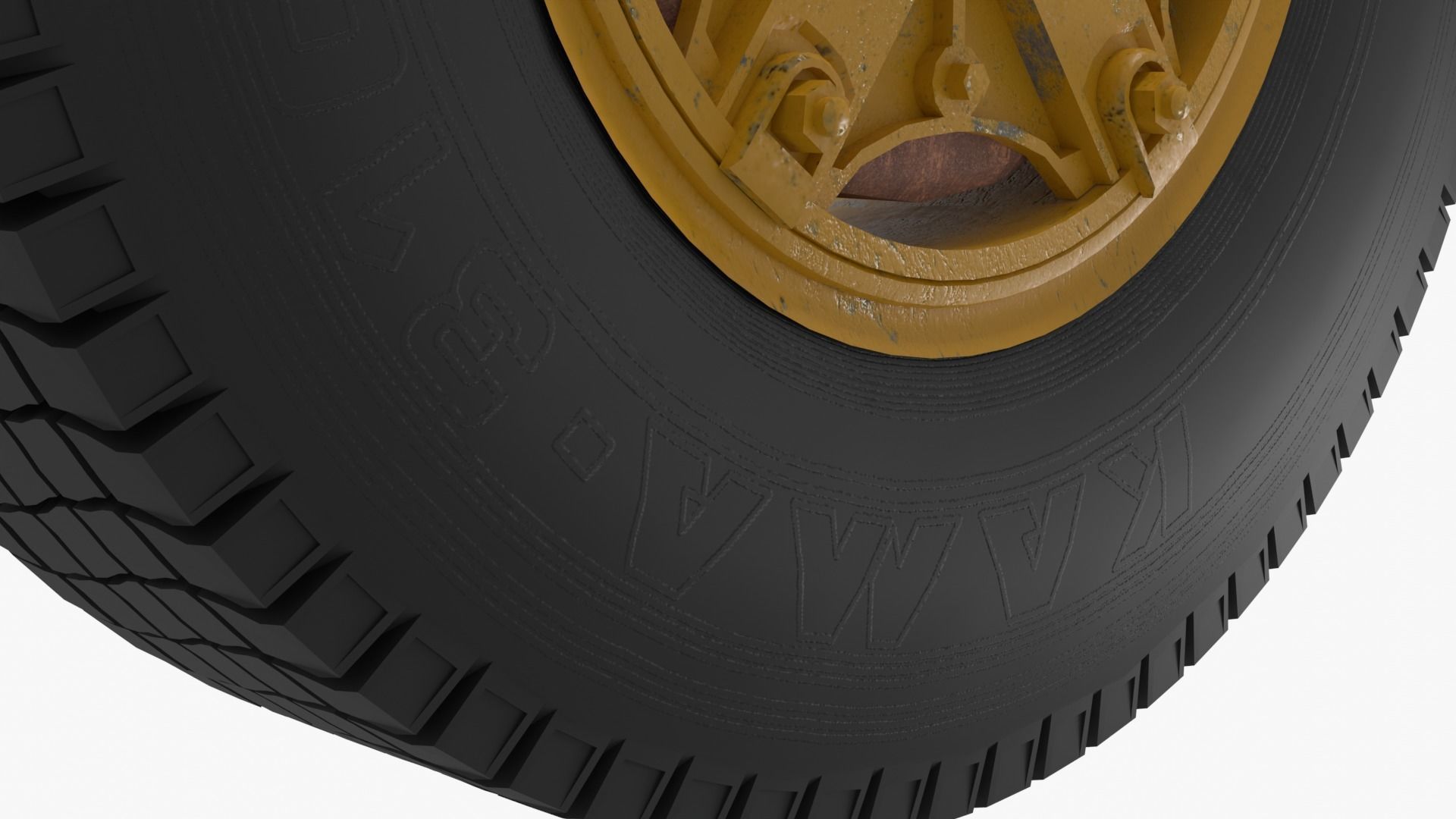 Old truck wheels 3D model_7