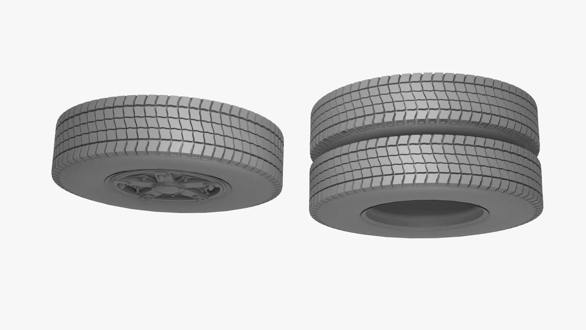 Old truck wheels 3D model_15