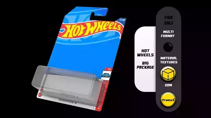 Hot Wheels big package Low-poly 3D model