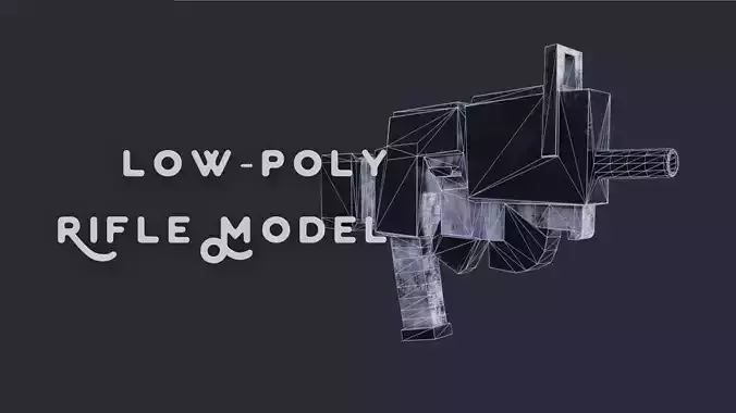 Low-Poly Rifle Model gun Low-poly 3D model