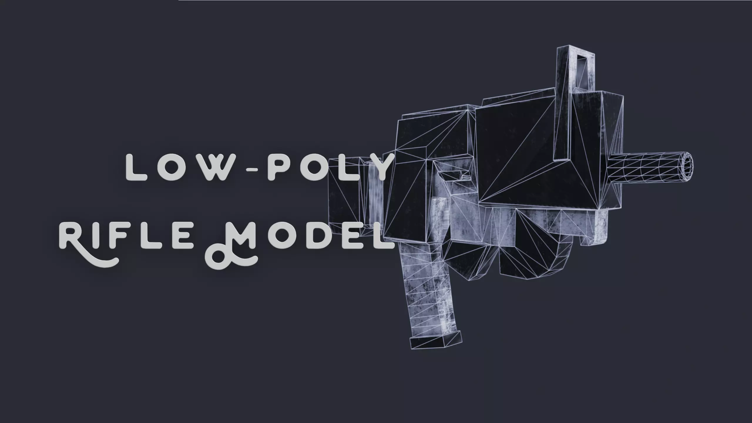 Low-Poly Rifle Model gun Low-poly 3D model_0