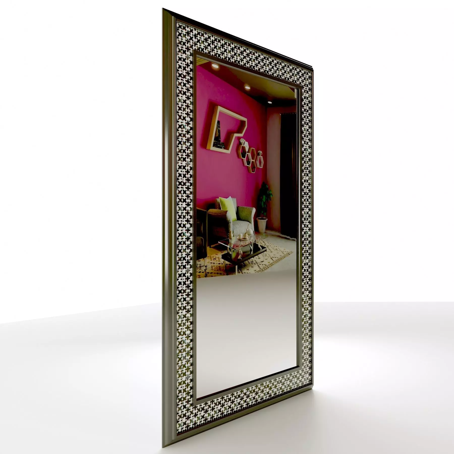Modern Mirror - Black Metal Frame Low-poly 3D model