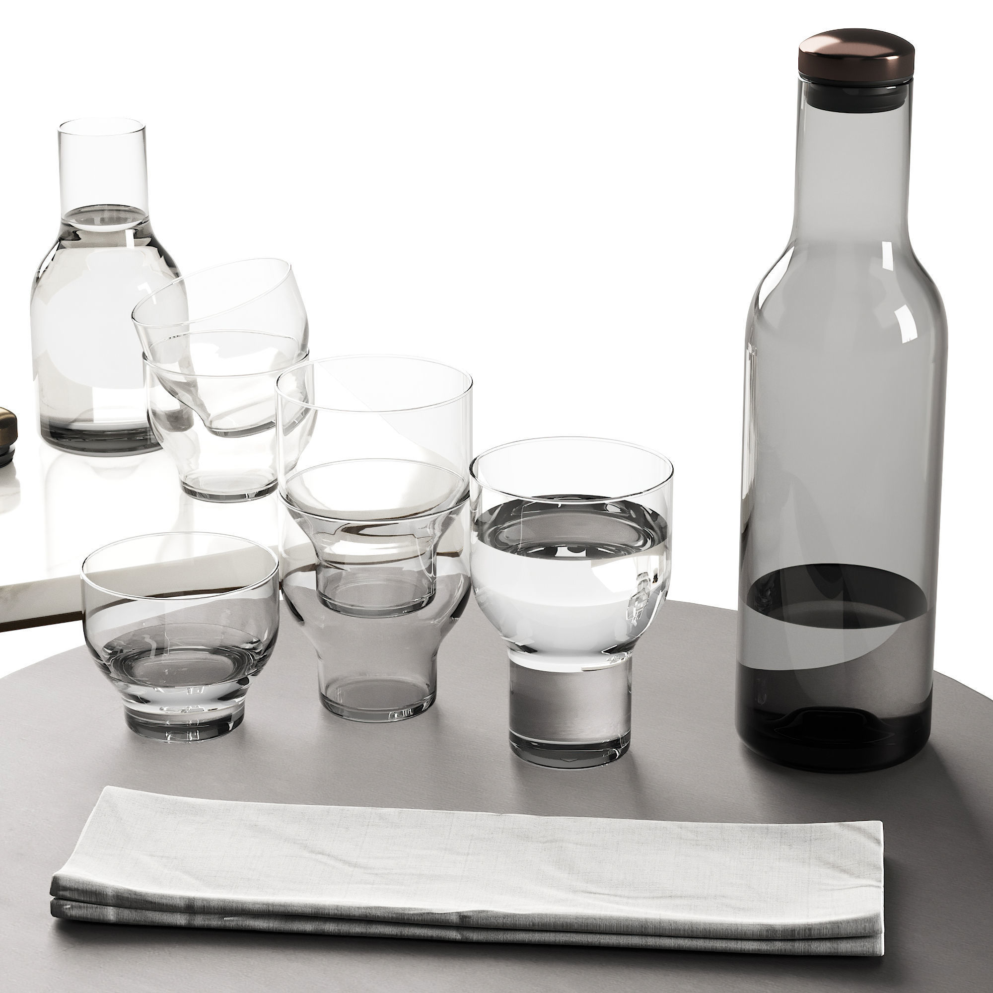 137 dishes decor set 10 MENU Bottle Carafe by Norm P02 3D model_6