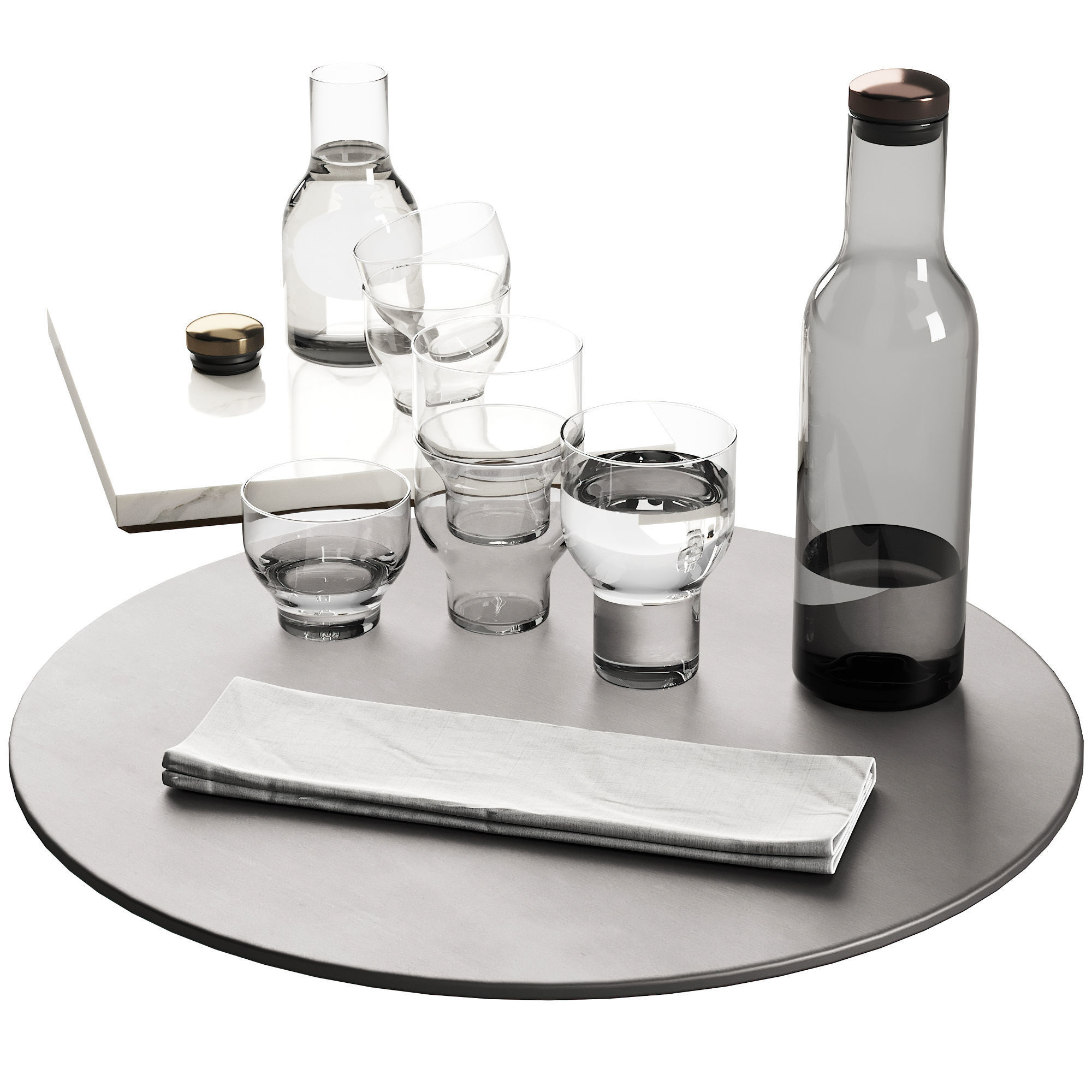 137 dishes decor set 10 MENU Bottle Carafe by Norm P02 3D model_2