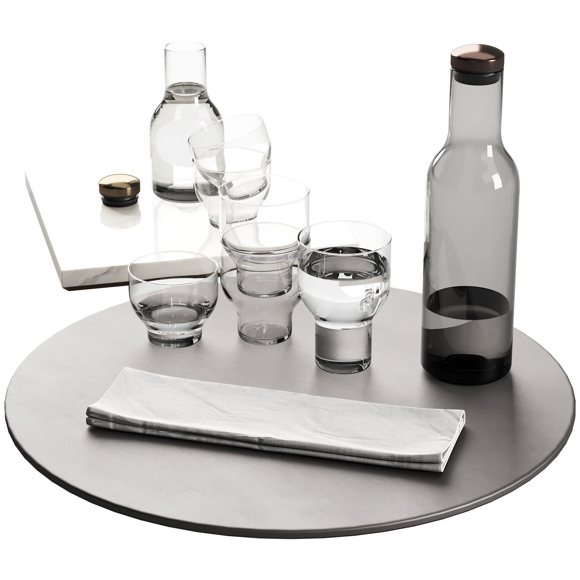 137 dishes decor set 10 MENU Bottle Carafe by Norm P02 3D model_1