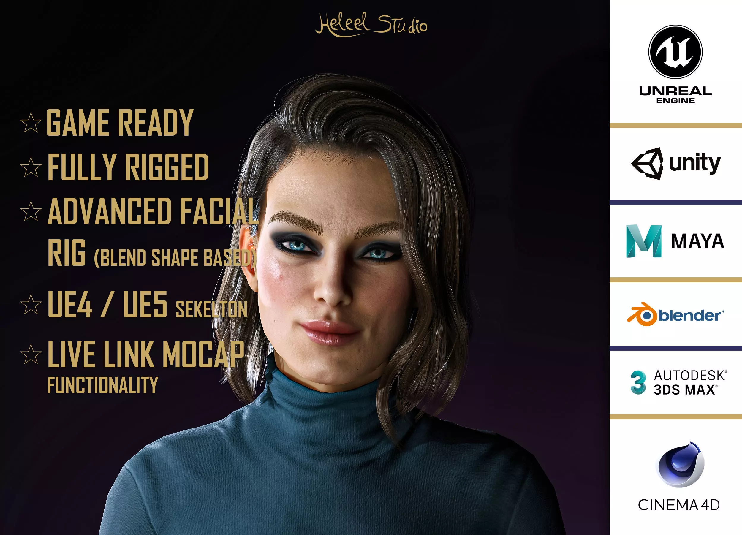 High Quality Realistic Woman Brown Skirt Low-poly 3D model_0