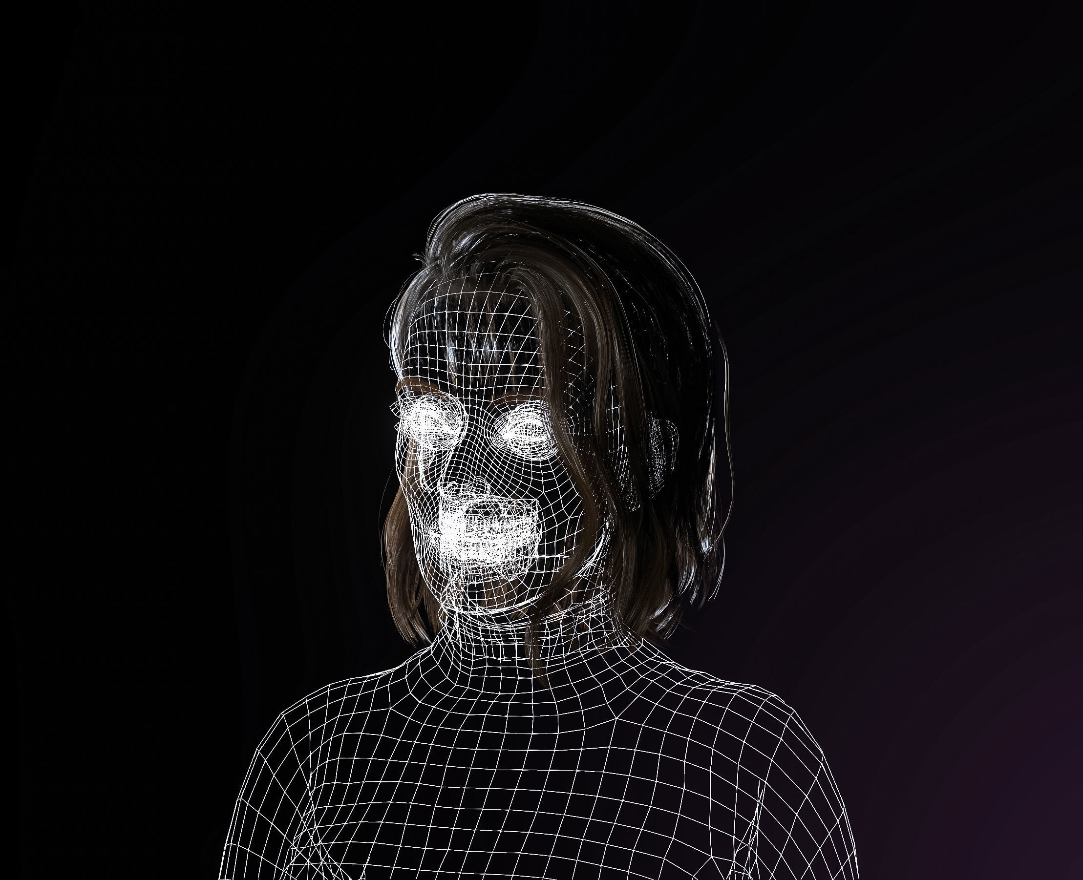 High Quality Realistic Woman Brown Skirt Low-poly 3D model_19