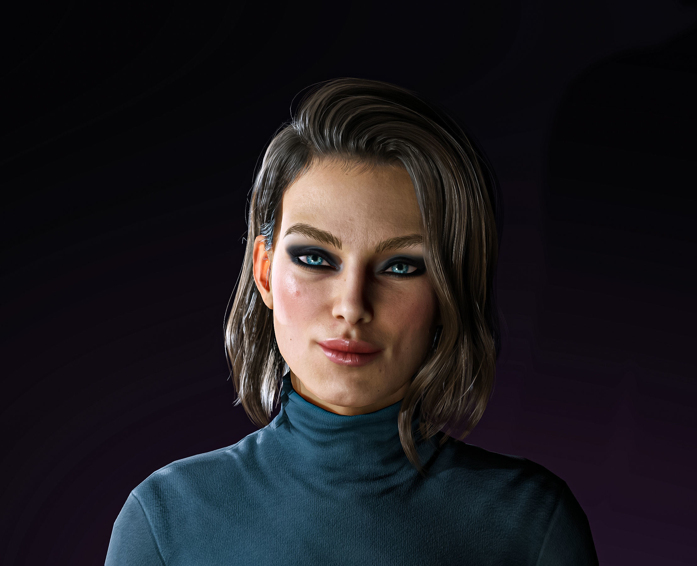 High Quality Realistic Woman Brown Skirt Low-poly 3D model_11