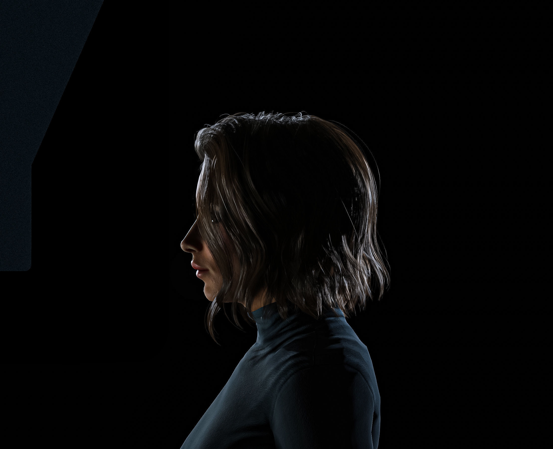 High Quality Realistic Woman Brown Skirt Low-poly 3D model_6